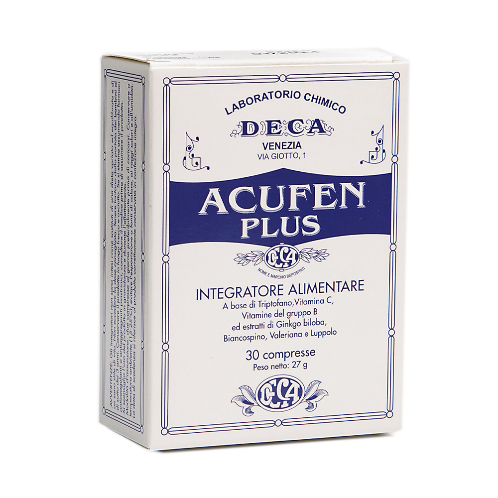 Acufen Plus di Laboratorio Chimico Deca aiuta nel rilassamento e regola il microcircolo.